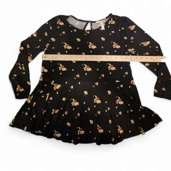 Matilda Jane Pep In Your Step Peplum Top, Women’s XL, Black Floral Rayon/Spandex - Picture 5 of 9